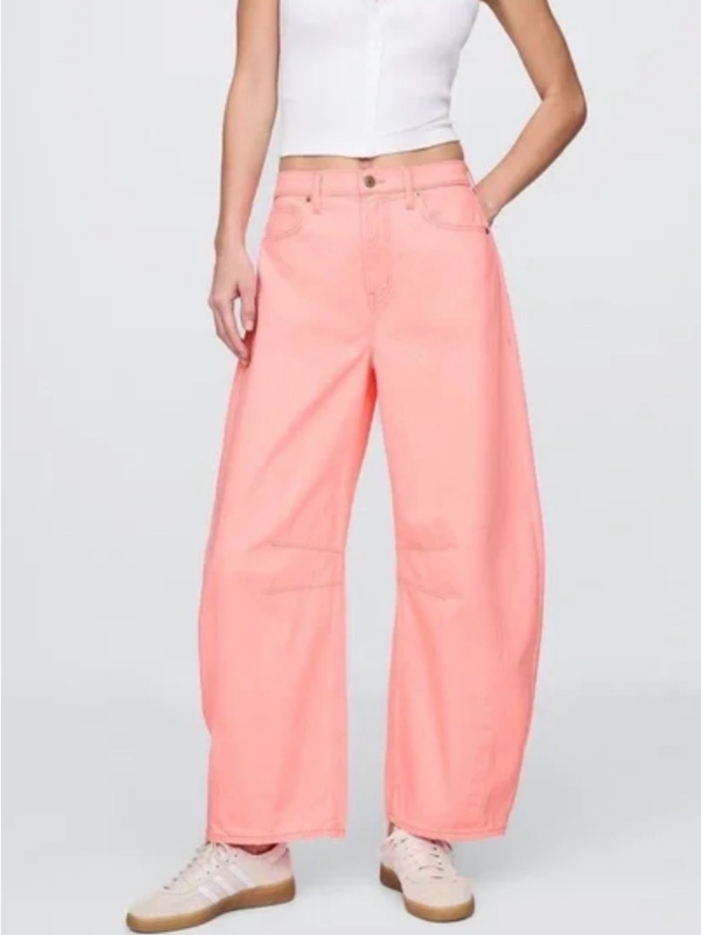 GAP Bright Orange Wide-Leg  Barrel  Jeans